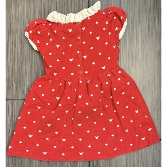 Janie And Jack Disney Minnie Mouse Dot Dress Size 4 Red/White Cotton - Picture 4 of 4